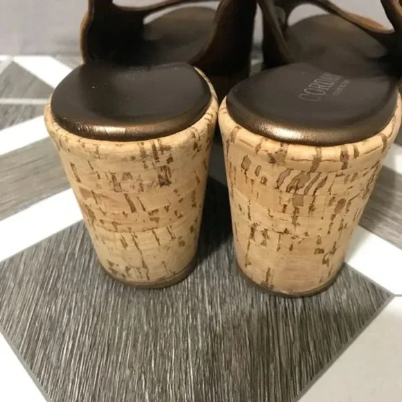 Cordani Cinnamon Made In Italy Suede Open Toe Wedges Sz-8 - Picture 4 of 9